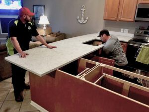 Countertop installation kitchen renovation