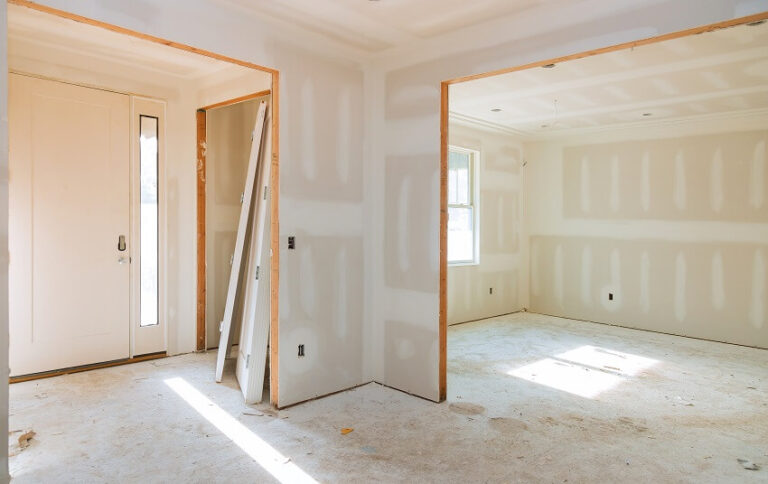 Interior construction renovation unfinished room